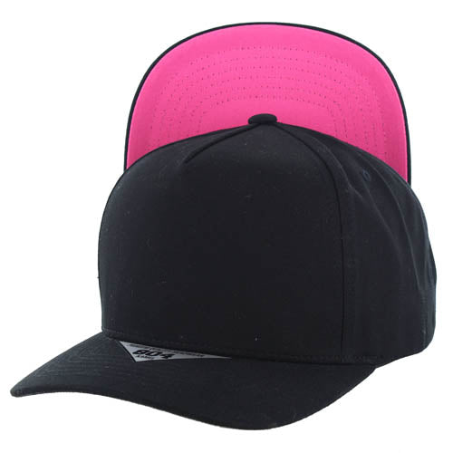 804U | Two-Tone Visor Hat - Black (Hot Pink)