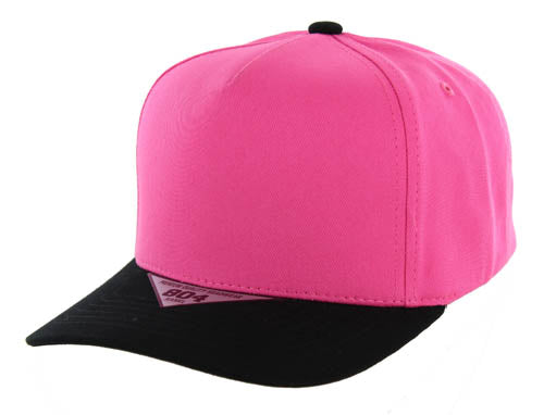 804 | COTTON HAT - Hot Pink/Black