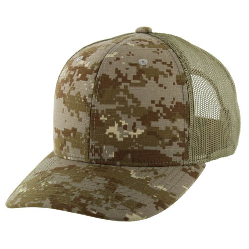 815DCT | DIGI CAMO TRUCKER HAT - Desert Camo (#2)/Khaki