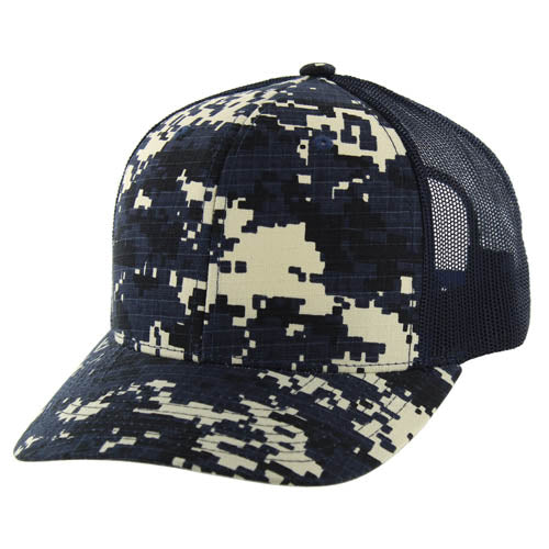 815DCT | DIGI CAMO TRUCKER HAT - Navy Camo (#4)/Navy