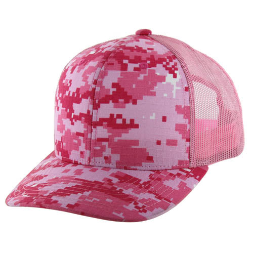 815DCT | DIGI CAMO TRUCKER HAT - Pink Camo (#7)/Pink