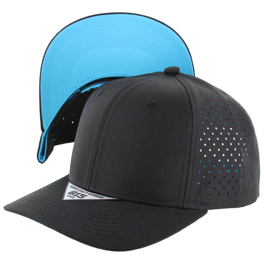 815DPS | PERFORATED SUBTONE HAT - Black (Aqua Blue)