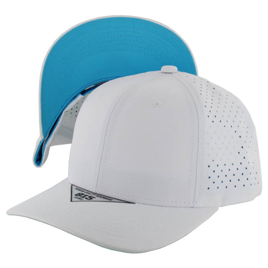 815DPS | PERFORATED SUBTONE HAT - White (Aqua Blue)