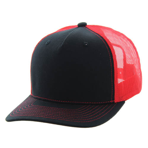 815FT | 5 PANEL TRUCKER HAT - Black/Red