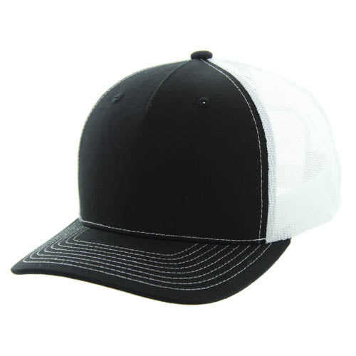 815FT | 5 PANEL TRUCKER HAT - Black/White