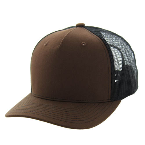 815FT | 5 PANEL TRUCKER HAT - Brown/Black