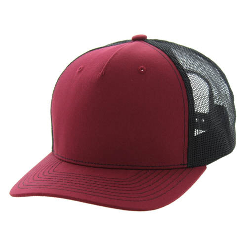 815FT | 5 PANEL TRUCKER HAT - Burgundy/Black