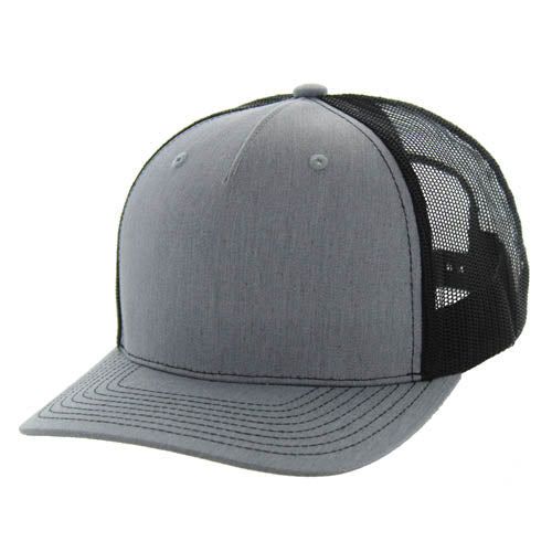 815FT | 5 PANEL TRUCKER HAT - Heather Grey/Black