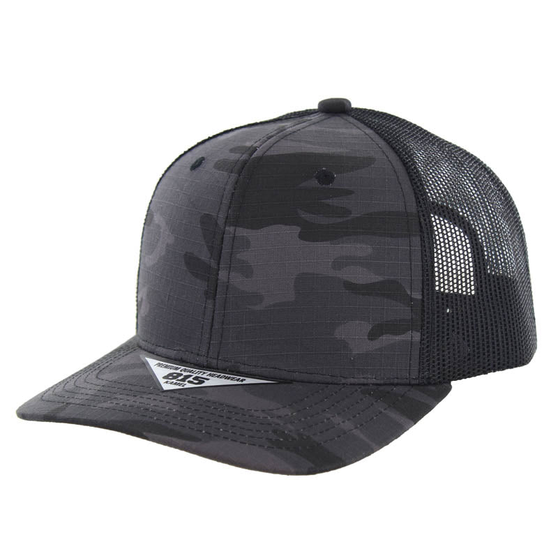 815RST | RIPSTOP TRUCKER HAT - Black Camo