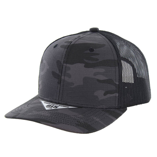 815RST | RIPSTOP TRUCKER HAT - Black Camo