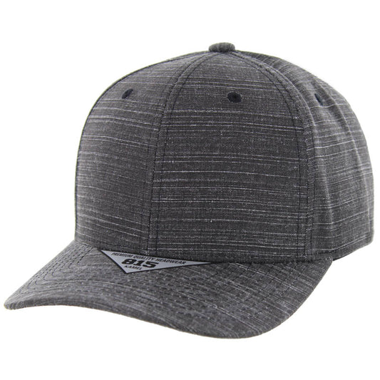 K815SL , 6 PANEL, SLIGHT CURVE VISOR SLAB HAT , BLACK