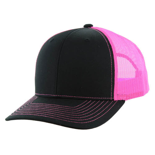 815T | TRUCKER HAT - Black/Neon Pink