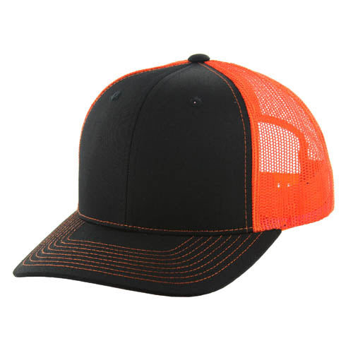 815T | TRUCKER HAT - Black/Neon Orange