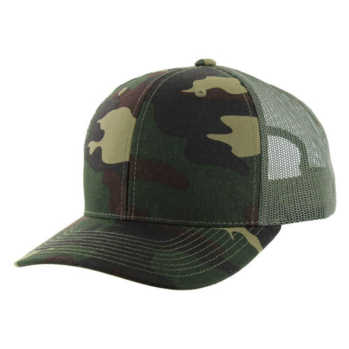 815T | TRUCKER HAT - Green Camo/Olive