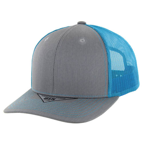 815T | TRUCKER HAT - Heather Grey/Neon Blue