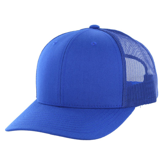 K815 , 6 PANEL, SLIGHT CURVE VISOR TRUCKER HAT , ROYAL