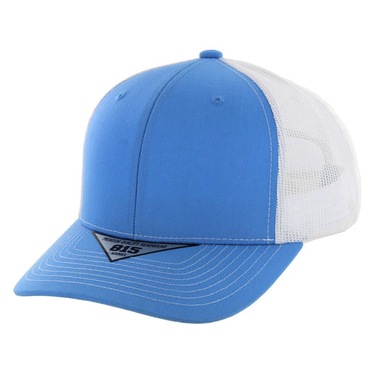 K815 , 6 PANEL, SLIGHT CURVE VISOR TRUCKER HAT , SKY BLUE/WHITE