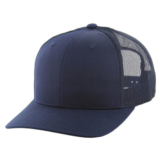 K815 , 6 PANEL, SLIGHT CURVE VISOR TRUCKER HAT , NAVY