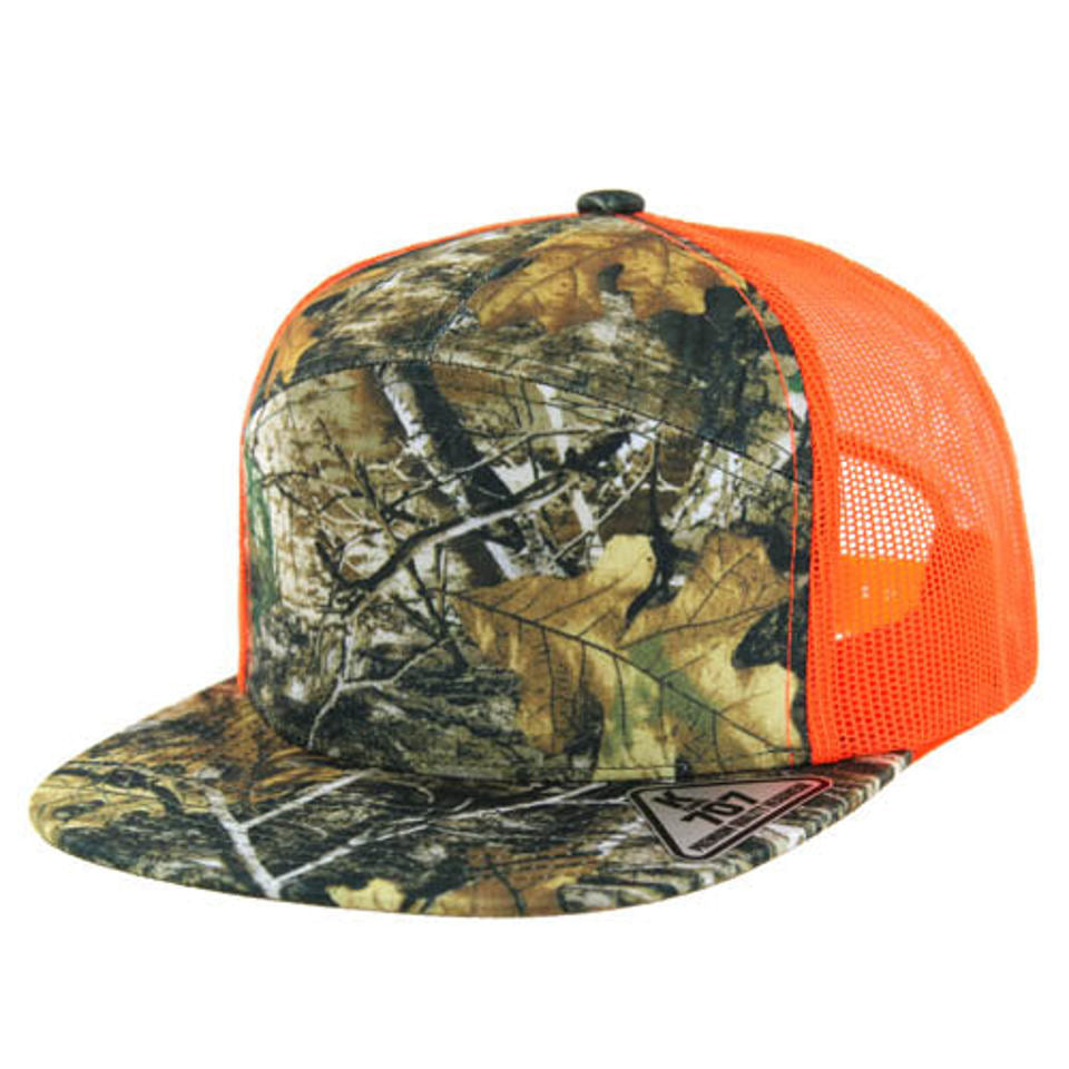 707T | TRUCKER HAT - Hunting Camo/Hunting Camo/Neon Orange